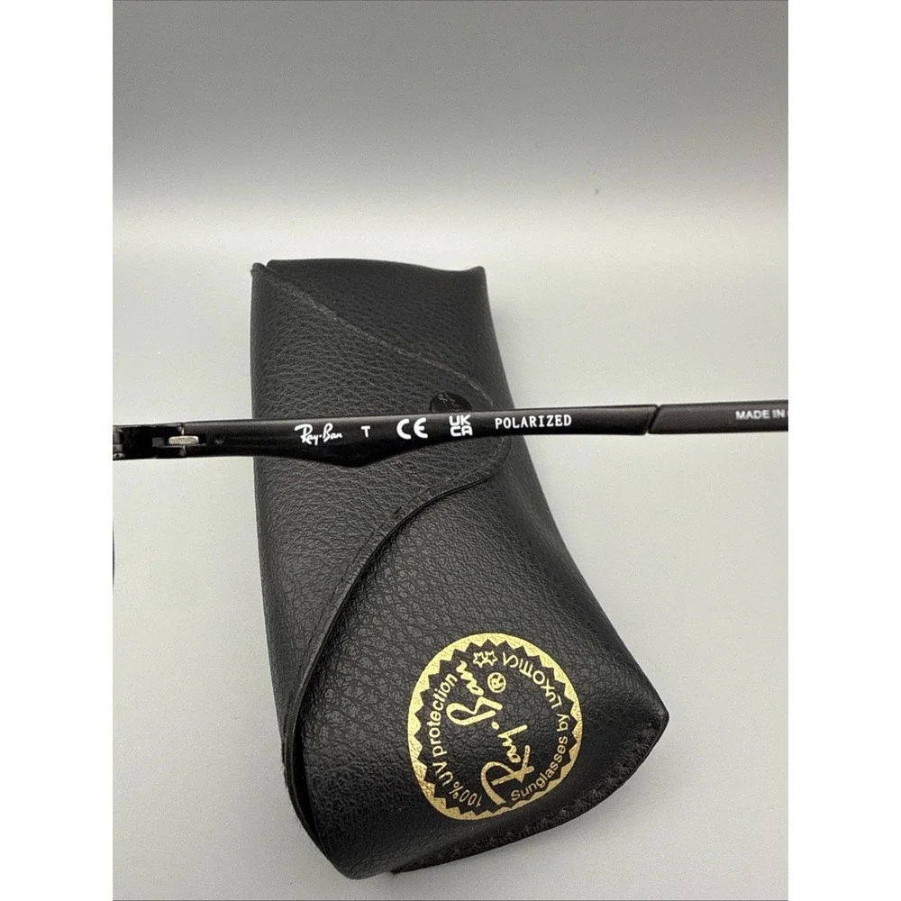 RAY-BAN RB3498 002/9A BLACK AUTHENTIC FULL RIM PILOT SUNGLASSES 61-17-135 & CASE